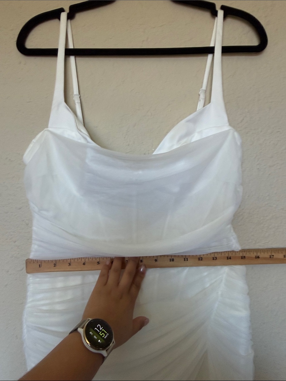 HOUSE OF CB Lini White Mesh Maxi Dress white ruched size L regular cup A-C NWOT - Picture 15 of 17